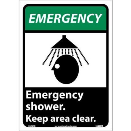 NATIONAL MARKER CO Graphic Signs - Emergency Shower - Vinyl 10inW X 14inH EGA2PB